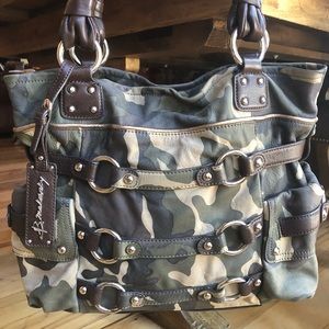 B. Makowsky Camo Kimberly Tote Handbag, Edgy & Hip